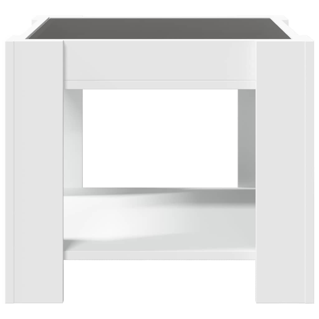 LED Coffee Table White 53 X 53 X 45 Cm Particleboard