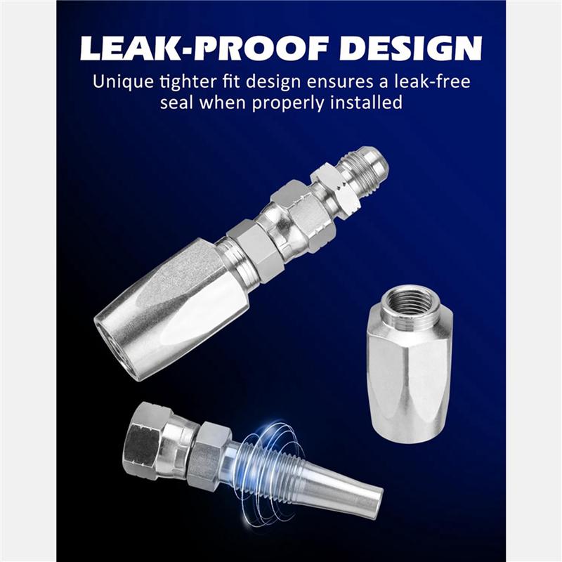 8 Stück Hydraulikschlauch Reparaturset, Wiederverwendbar, Wiederverwendbarer 2-Draht Hydraulik Reparaturfitting 1/4 Zoll