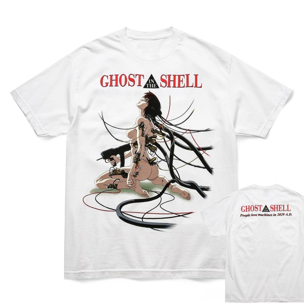 Anime Ghost in the Shell Graphic TShirt 100Cotton Oversized unisex Shirt Unisex Short Sleeve ONeck Women Y2k Selling Popular