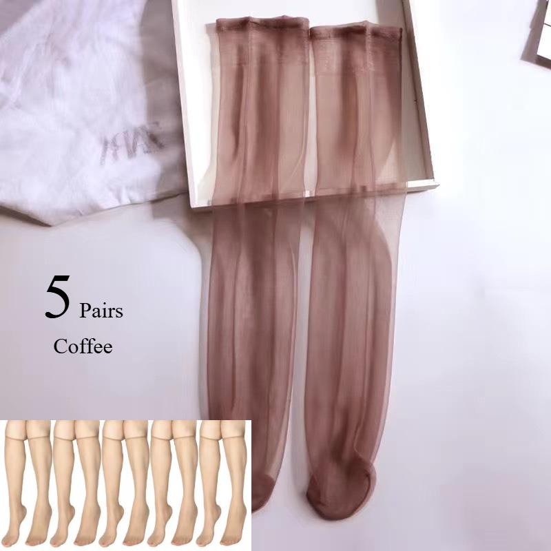 Summer Ultra-Thin Invisible Thigh-High Socks Nude Seamless Mid-Calf Short Socks For Women Anti-Snag Sheer Stockings 1-30 Pairs