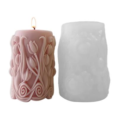 Versatile Flower Shaped Silicone Mould Artistic Flower Pillar Silicone Mould for Decorating and Handicraft Applications