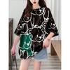 Soft Plush Bear Print Casual Loose Fit Short Sleeve Round Neck T-Shirt Women Men Youth
