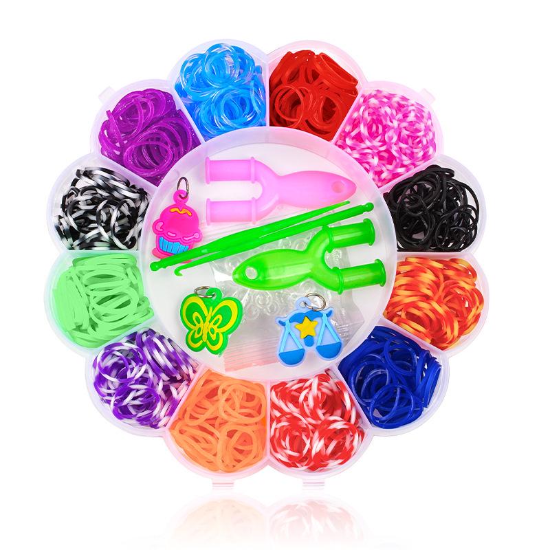 Stav na gumičky Rainbow pro děti - DIY náramek hračka s 28, 32 mřížkami
