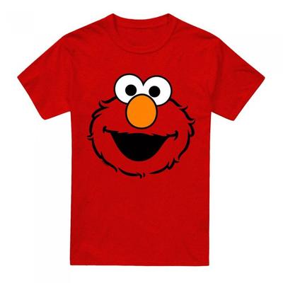 Sesame Street Unisex Adult Elmo Full Face Heather T-Shirt