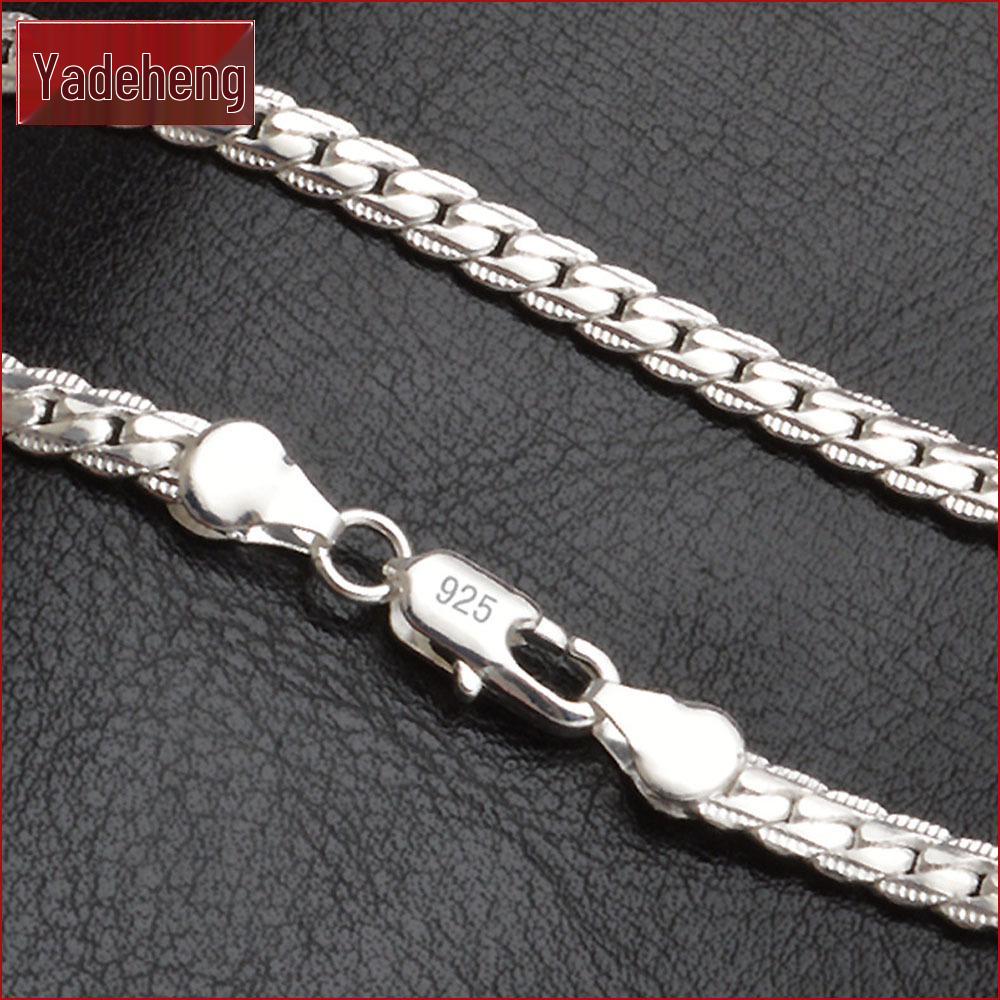 

Посеребренное колье-цепочка 5 мм плоского плетения - Европейский и американский стиль Silver Plated