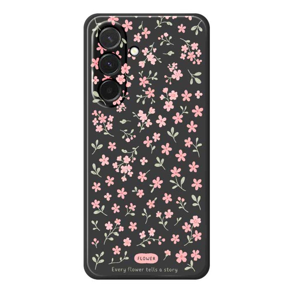 For Samsung Galaxy A36 5G Case Pink Small Flowers Pattern Printing Straight Edge TPU Phone Back Cover