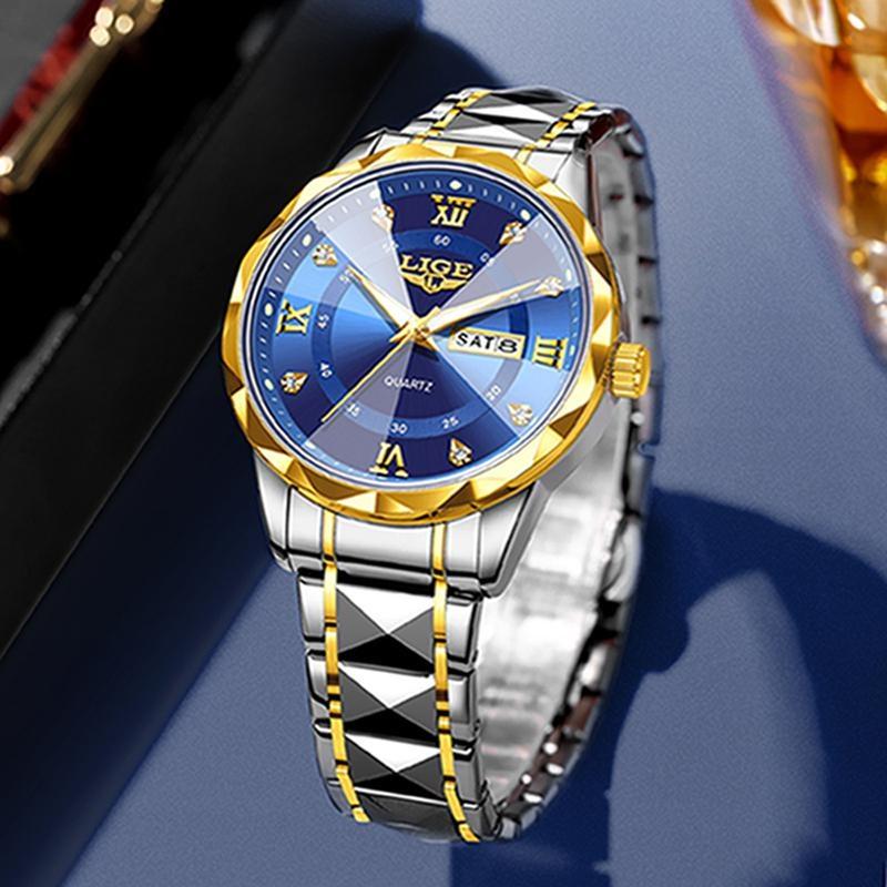 Fashion Simple Quartz Man Watch Luxury Business Steel Band Casual Sports Waterproof Date Weeks Watches