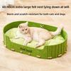 Indoor Cat Bed Pets Mattress Warm Soft Large Cat Beds Thickened Semi Enclosed Oval Nest Cats Dog Universal Sleep Pet Supplies
