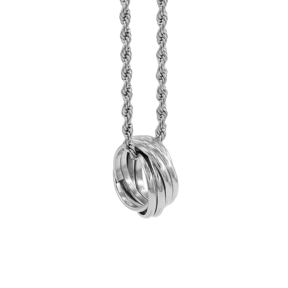 European Minimalist Gold-Plated Stainless Steel Multi-layer Knotted Pendant Necklace for Women