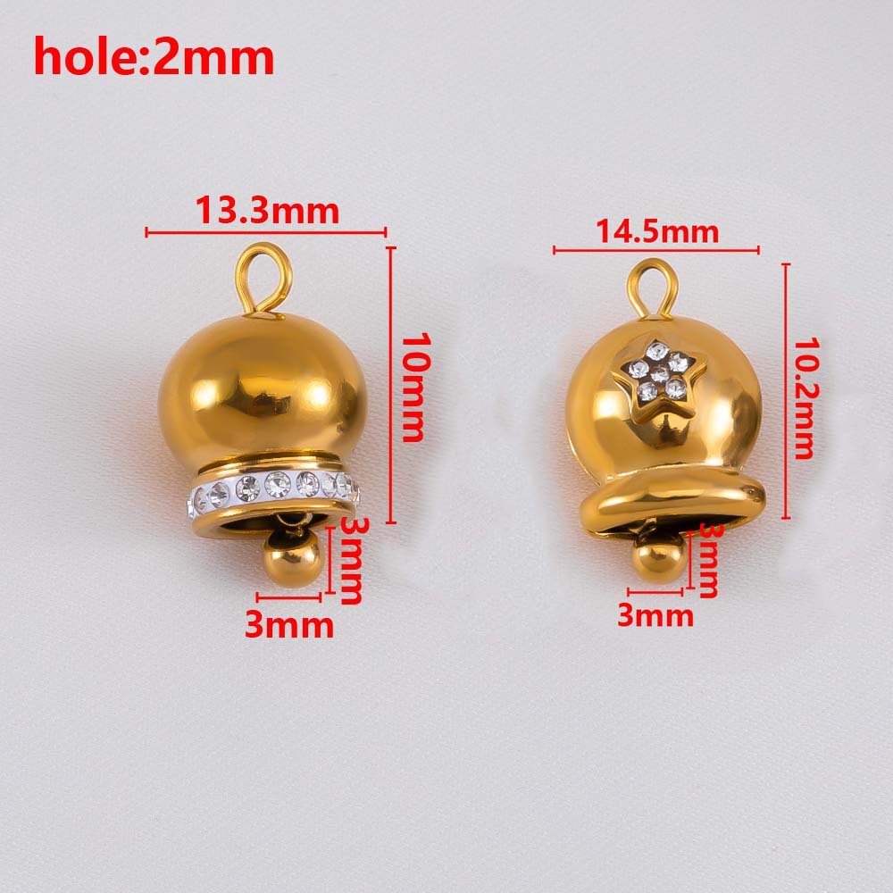5pcs Stainless Steel Golden Bell Pendant Daisy Flower Charm DIY Necklace Bracelet Jewelry Making Material Needle Thread Supplies