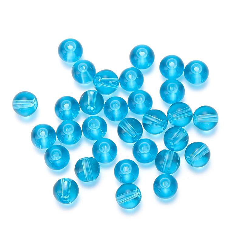 50 Stück Runde Glasperlen Bunt Transparent Glänzend Lose Perlen Für Schmuckherstellung DIY Basteln Halskette Armband Zubehör Großhande