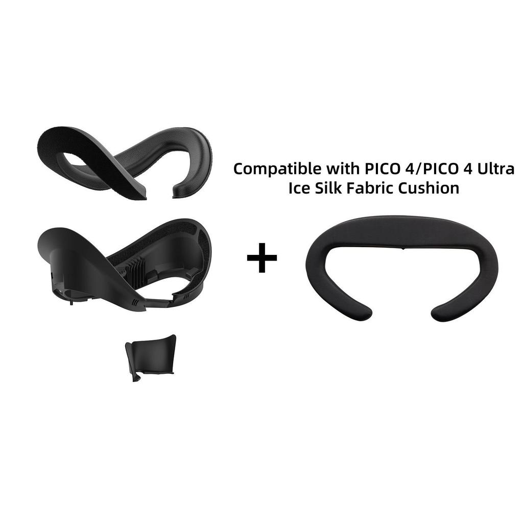 VR Face Interface Bracket Sponge Face Pad Replacement for Pico 4 / PICO 4 Ultra VR Headset Washable Sweat-Proof Leather Face Cover