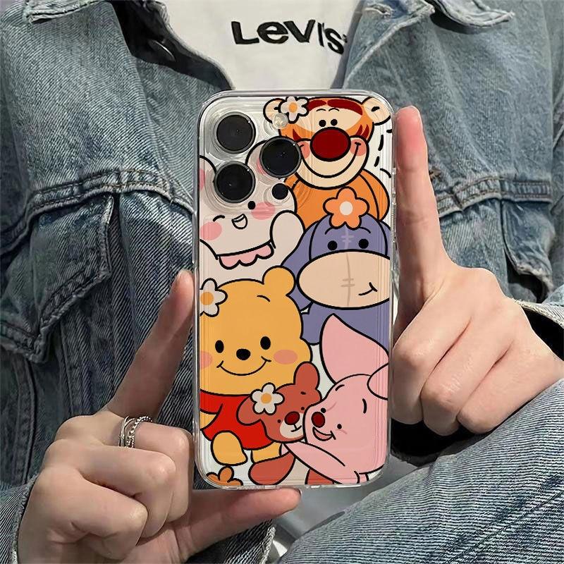 Winnie the Pooh Illustration for iphone16pro mobile phone case cartoon apple 13/12/11 space case transparent case