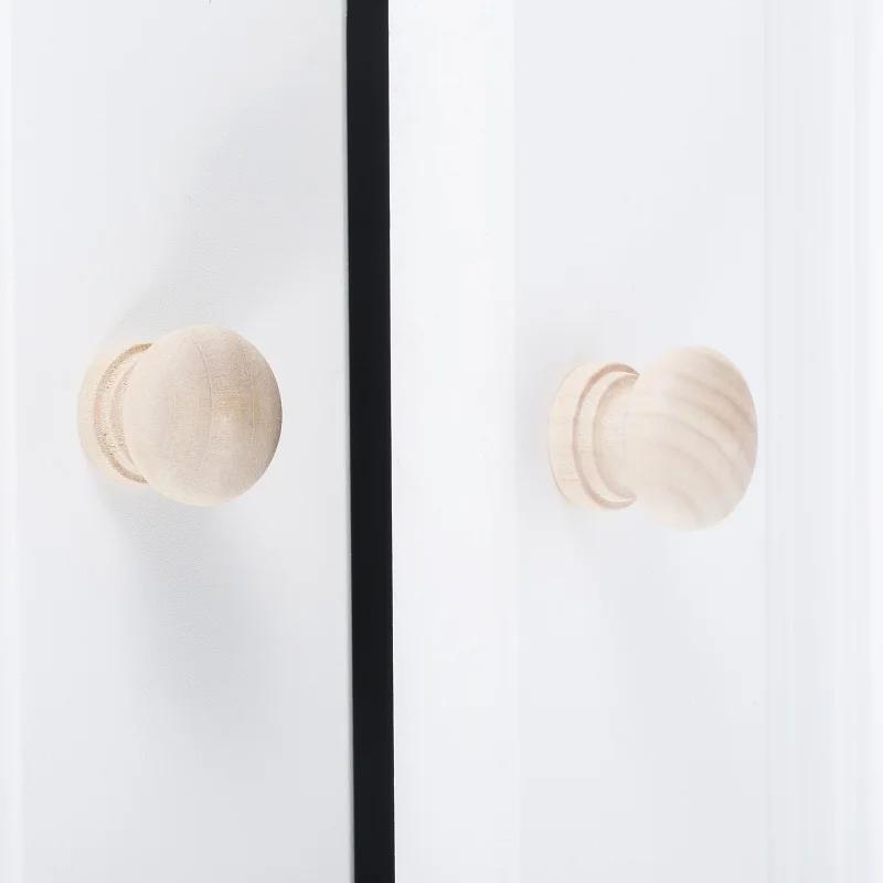5Pcs Wood Cabinet Mini Pull Knob Round Handles Drawer Knobs for Dresser Wardrobe Door Furniture Hardware Home Decor with Screws