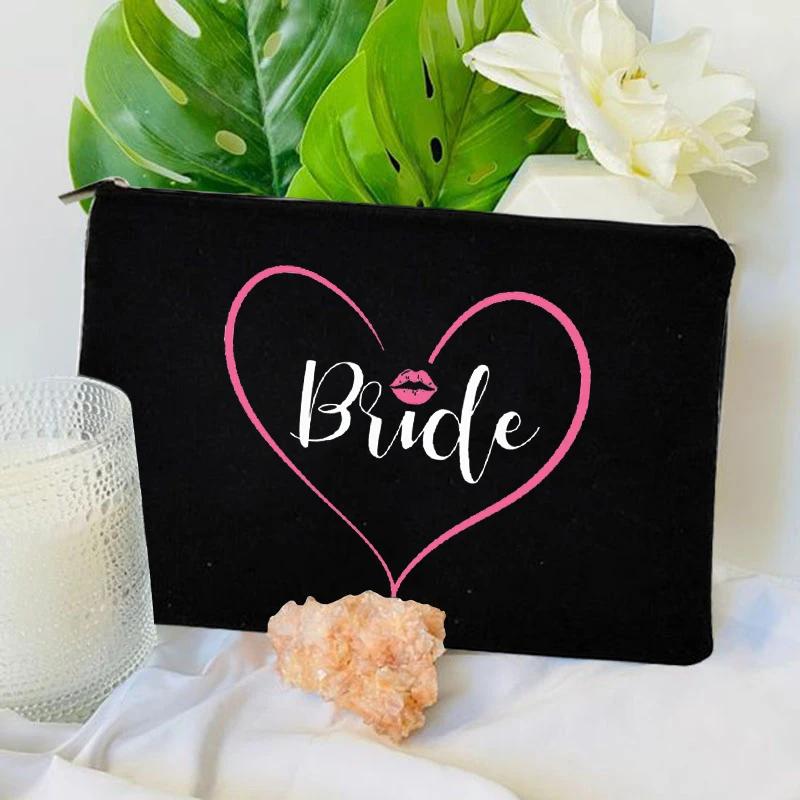 Bridemaid Bride Squad Makeup Bag Chief Bridesmaid Bachelorette Bridal Shower Wedding Gift Bag Travel Organizer Lipstick Bag