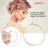 100 Pcs Steel Circle Earring Loops Wine Glass Hoop Ring Jewelry Findings (Gold, 30 * 25mm)