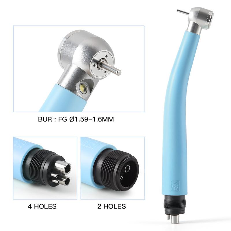 AZDENT Dental Kunststoff LED Hochgeschwindigkeits-Handstück Dreifach-Wasserstrahl LED Integrierter Generator Farbe Dental-Handstück Zahnarztwerkzeuge