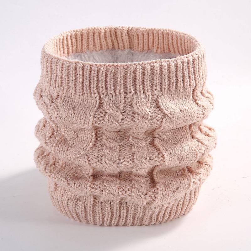 Autumn and winter scarf, couple versatile knitted wool plush solid color winter warm neck cover