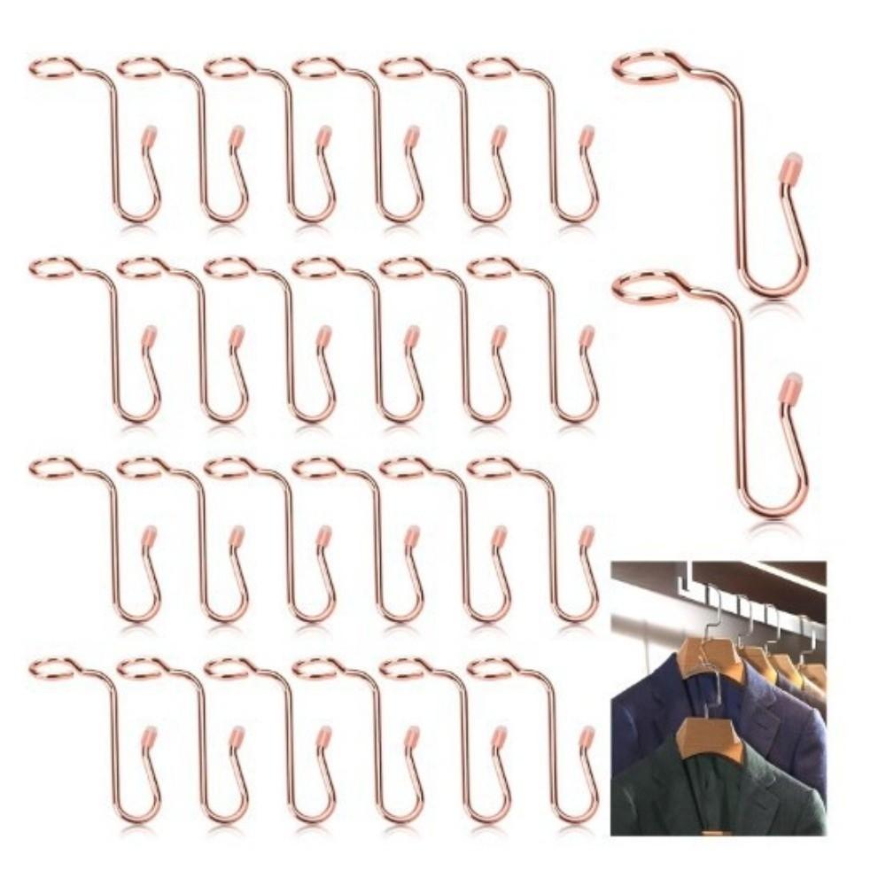 10Pcs Metal Hanger Connector Hooks Multi Layer Space Saving Clothing Hanger Hooks Closet Organizer Hooks
