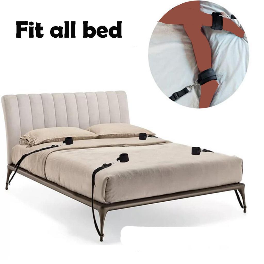 Restraint Bed Bondage Gear Female Handcuff Open Leg Cuff Strap System Eyeblinder Set Versatile Bedroom Games Set Toy Set