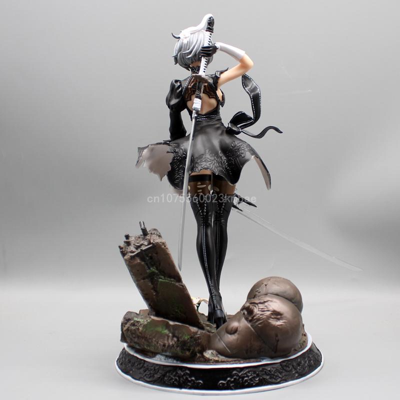 Nier Automata Figures Yorha No.2 Figure 33cm Pvc 2b Statue 2 Heads Action Figurine Collection Cars Ornament  Girls Gk Gifts