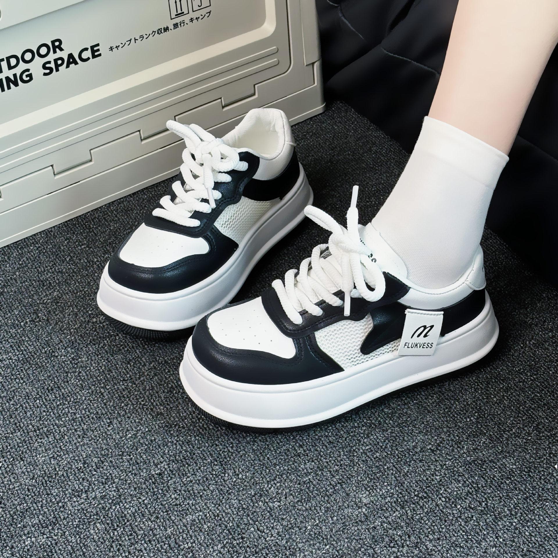 

High-value mesh breathable thick-soled white shoes women s ins tide 2025 summer new bread shoes soft baseplate shoes 40