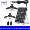 Retro Solar LED Garden Pendant Light with Dual Outdoor Bulbs