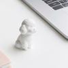Huaqianguhh 3D Printed Cute Teddy Dog Statue, Mini Poodle Figurine, Matte Solid Black Statue with Detailed Curly Fur, Wide Anti-Tipping Base,