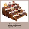 Dessertställ Bordsupphöjningar för Display Trähyllor 4 Delar Ställ Förvaringsorganisatör Heminredning för Bord Bänkskiva