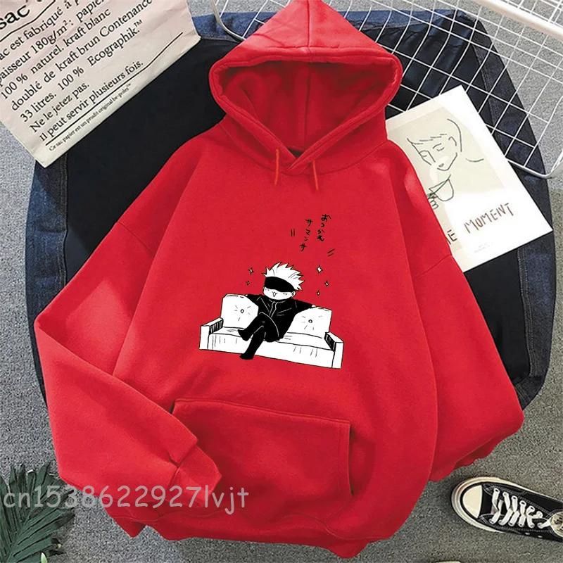 Jujutsu Kaisen Anime Hoodie Women Gojo Satoru Print Aesthetic Sweatshirt Harajuku Streetwear Tops Dropshipping