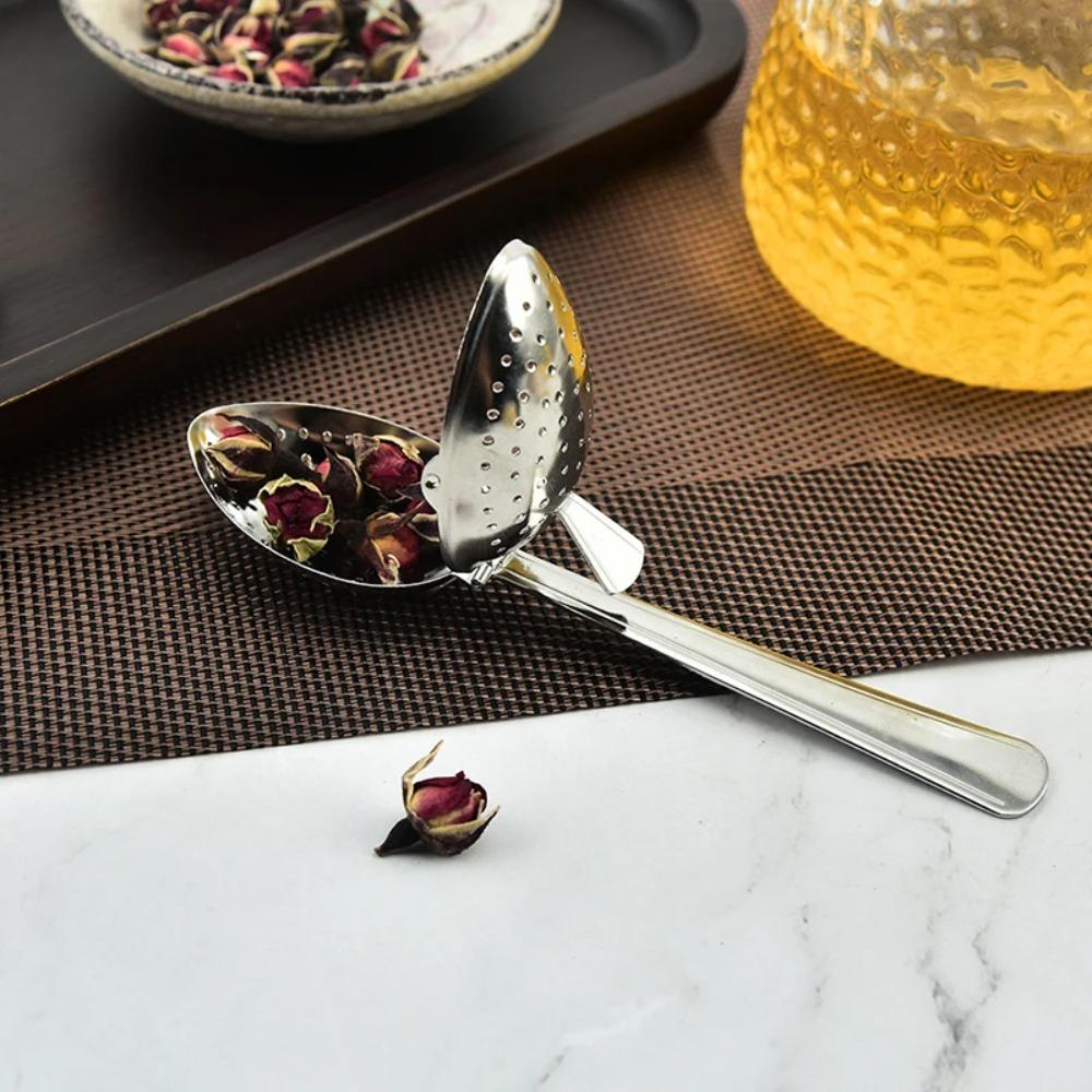 2 Piece Stainless Steel Tea Strainer Spoon Long Handle Tea Infuser Sieve Tea Filter Spoon Spices