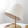 Hat women spring and autumn new waffle sunshade basin hat simple and versatile face small drawstring bucket hat