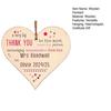 Wooden Heart Plaque Teacher Gift Heart Shape Hanging Decoration Thank You Gift for Teachers Nursery Preschool Childminder
