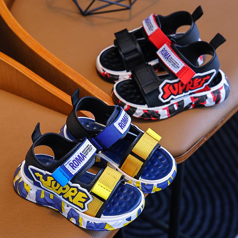 New Summer Boys' Sandals for Small, Medium, and Large Children, Fashionable Casual Outdoor Sports Shoes for Kids