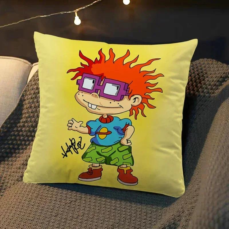 cartoon Pillowcases R-Rugrats Square Cushion Cover Luxury Pillow Cover Pillow Case Sofa Bed Room Decor Dakimakura Wedding Gift