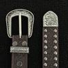 Carved Rivets Brown Belt Textured Vintage Belt Pants Wear Belt