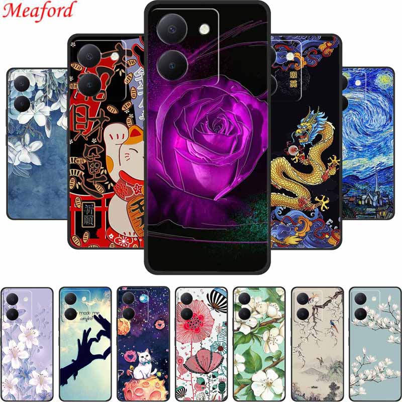 3D Emboss Case For Vivo Y27s Phone Case Relief Black Silicone Soft Back Cover Coque Funda For Vivo Y27s Case Y 27 s Capas 6.64"