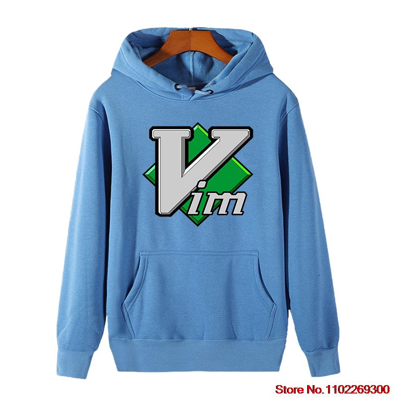 Sudadera con capucha estampada con el sistema operativo VIM Linux, ropa deportiva para hombre de otoño/invierno.
