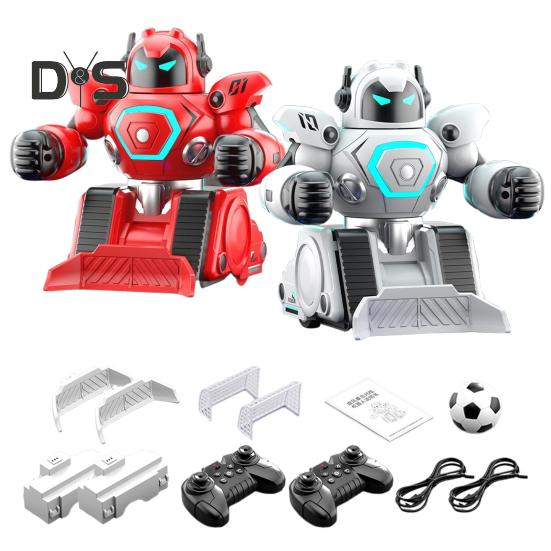 2ks Dětská robotická hračka na dálkové ovládání pro 2 hráče Bitva Box Fotbal Press Spuštění hry Interaktivní elektrická 2,4GHz RC robotická hračka pro batolata s LED