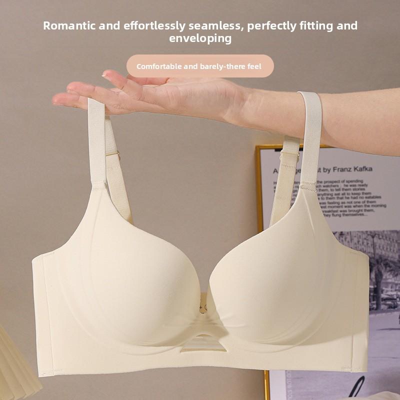 Seamless Thin Wireless Corrective Bra, Push Up Side Gathering Anti-Sag Special for Small Flat Chest Women Bra