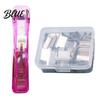 Reusable Binder Clips Paper Clip Stapler Portable Dispenser No Hole Punching Pusher with 50 Refillable Transparent Metal Office School Supplies Home
