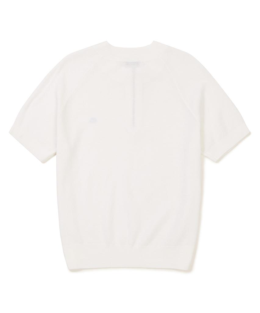 CLOVE [23Ss Clove] Half Zip-Up Knit (White)
