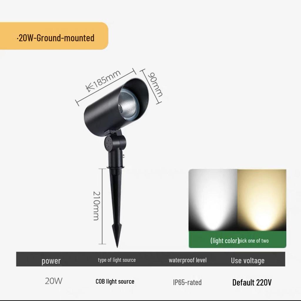 Outdoor LED Garden Spotlight Waterproof for Landscaping, Trees, and Lawns