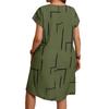 European and American new summer round neck loose fashion casual large size printed short sleeve dress women's clothing