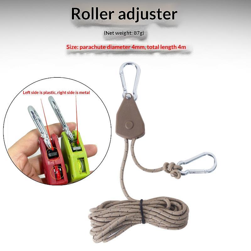 4/6M Adjustable Camping Tent Awning Wind Rope With Fastener Buckle Pulley Tensioner Ratchet Hangers For Lights