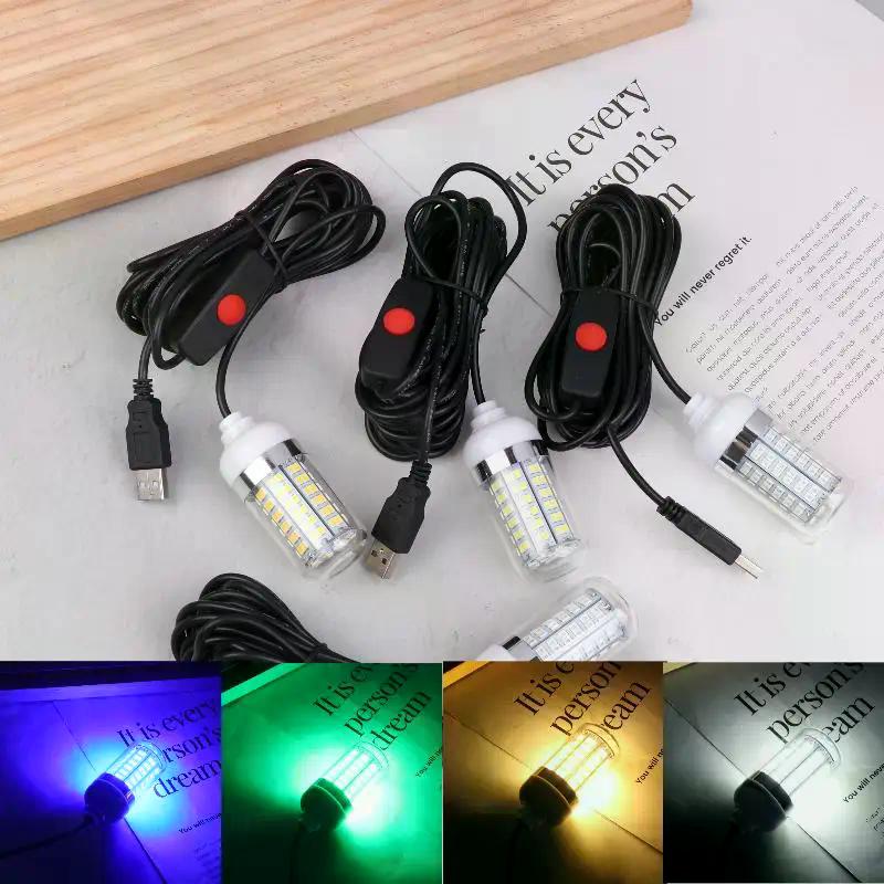 5V USB LED Fishing Light IP68 Lure Fish Finder Lamp Attracts Prawns Squid Krill 4 Colors Underwater Lights
