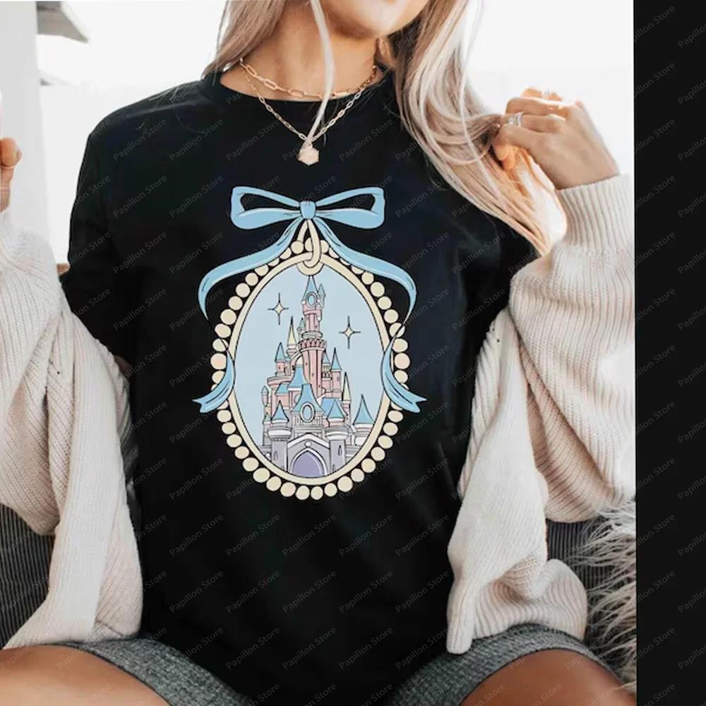 

Удобная цветная футболка «Главный замок» Волшебное королевство Ретро топы Футболка для семейного отдыха Одежда Новое поступление Женская одежда Топ Y2k 3XL