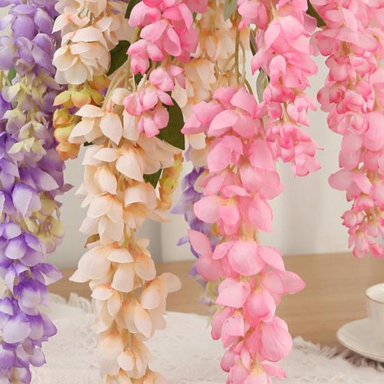 5 Forks Simulated Flower Garland Bright Color Realistic Vines Realistic Wisteria Garland Wedding Bouquet Party Decor