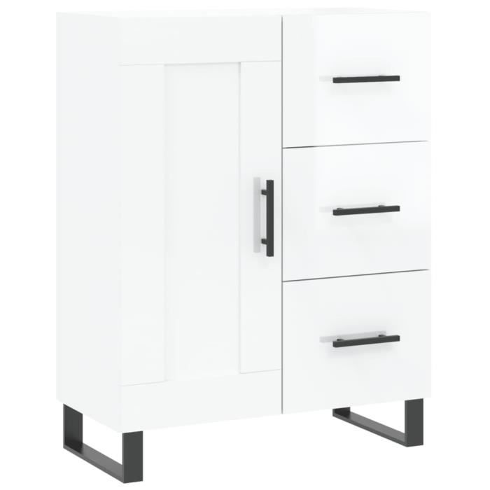 VidaXL Buffet Blanc brillant 69,5x34x90 cm Bois d'ingénierie 830286