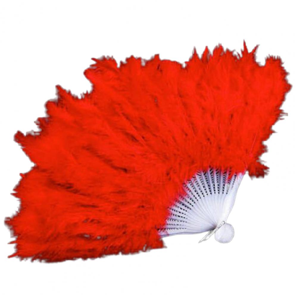 Hand Fan Artificial Feather Hand-craft Chinese Style Classical Performance Decoration Elegant Chinese Dance Party Folding Fan